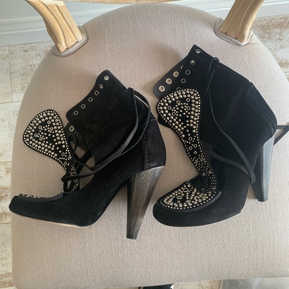 Isabel Marant Mossa Studded Tie Around Booties 38 - Picture 1 of 8
